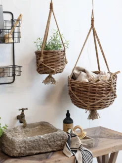 Korb-Blumenampel, H 22 Cm Ø 35 Cm -Gruenraumz Verkäufe chic antique korb blumenampel 1505984 de