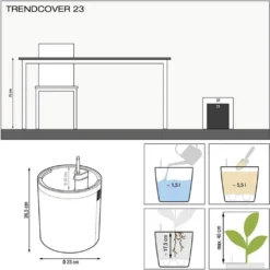 LECHUZA Pflanzgefäß TRENDCOVER "Kork" 23, Light Natural