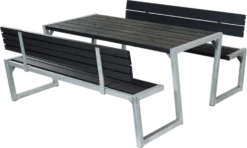 Plus ZIGMA Kombimöbel Komplett + 2 Lehnen, Kiefer/Fichte Schwarz Grundiert