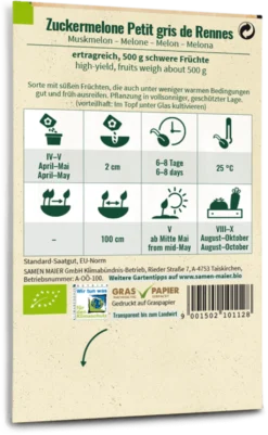 Bio Zuckermelone "Petit Gris De Rennes"