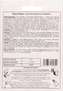 Berg-Papaya, 10 Korn